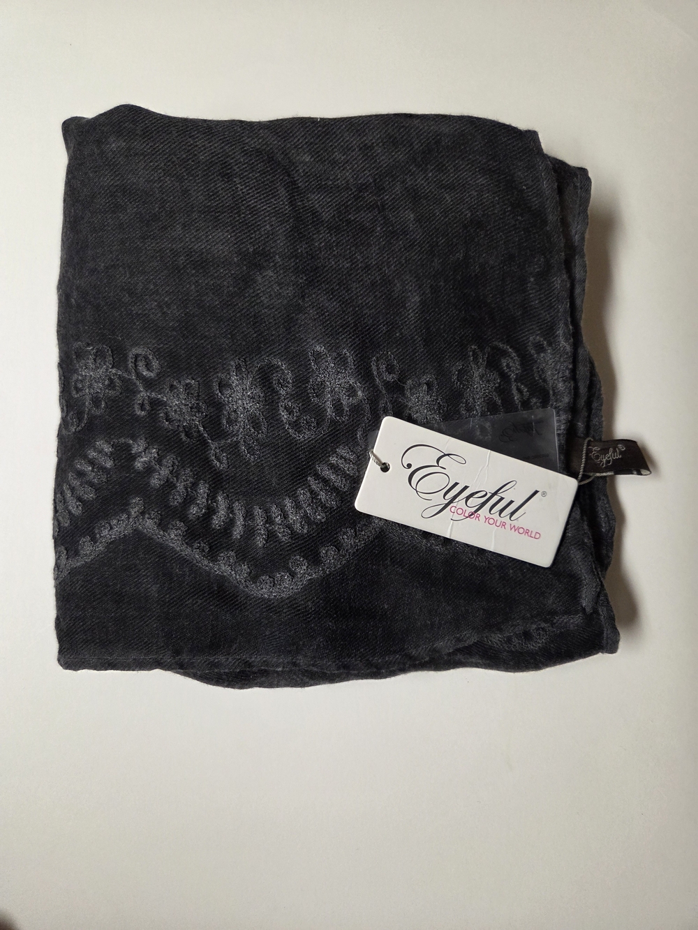 Eyeful Dark Gray Scarf with Subtle Pattern
